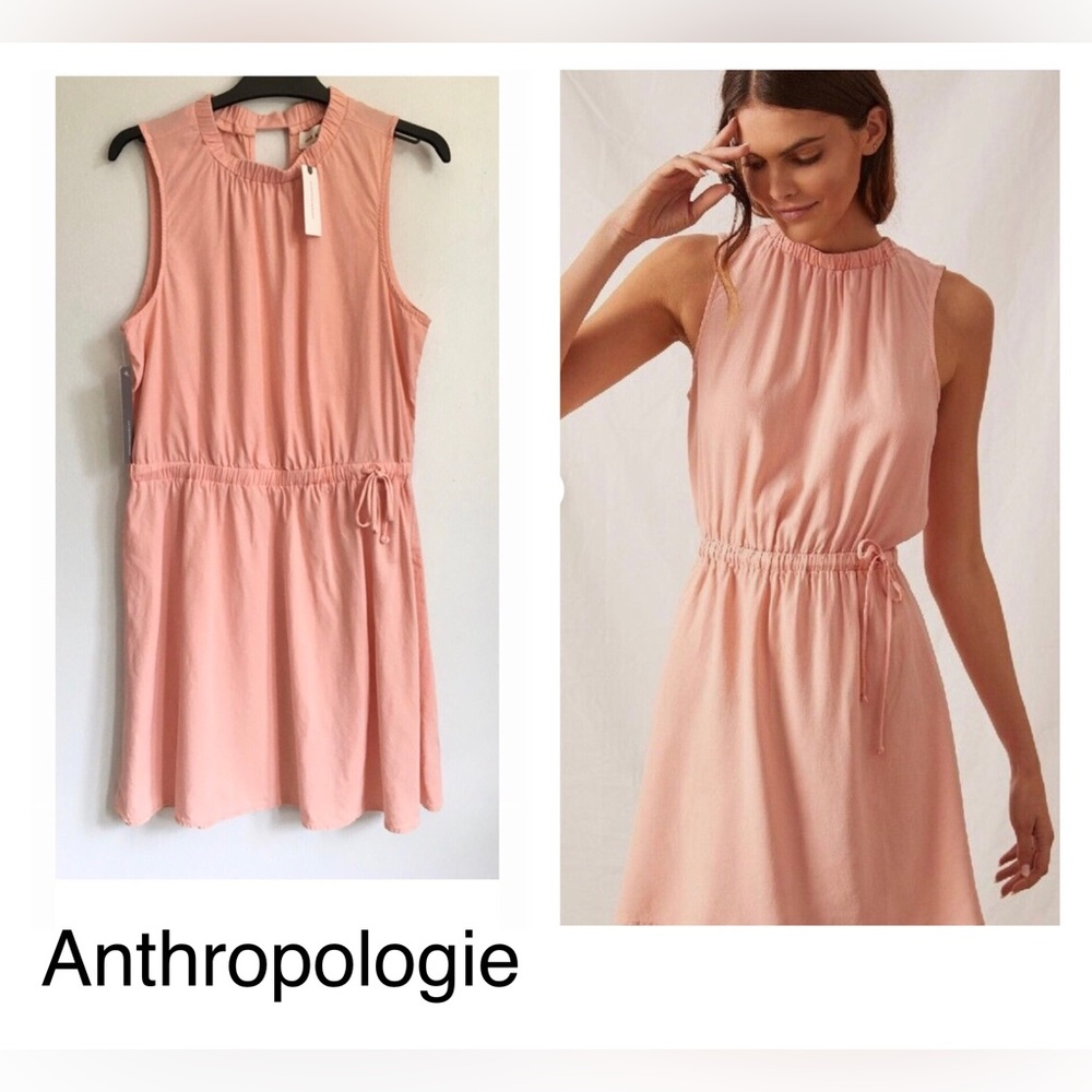 Anthropologie Cloth & Stone Peach Pink Sleeveless Dress Size Medium